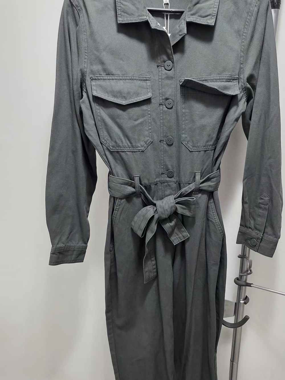 Dynamite Olive Green Utility Trench Jumper with Waist Tie